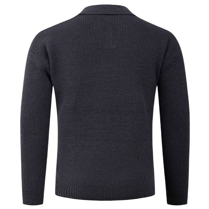 Men's knit sweater with classic collar and textured look Lisslune
