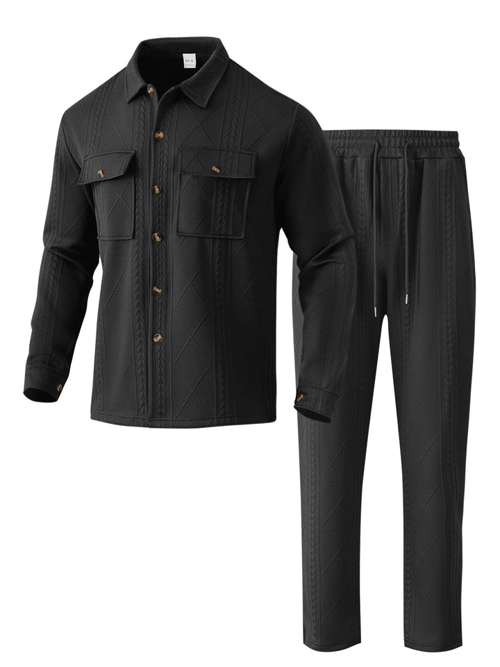 Men's stylish tracksuit with patterned top and elastic waistband Lisslune