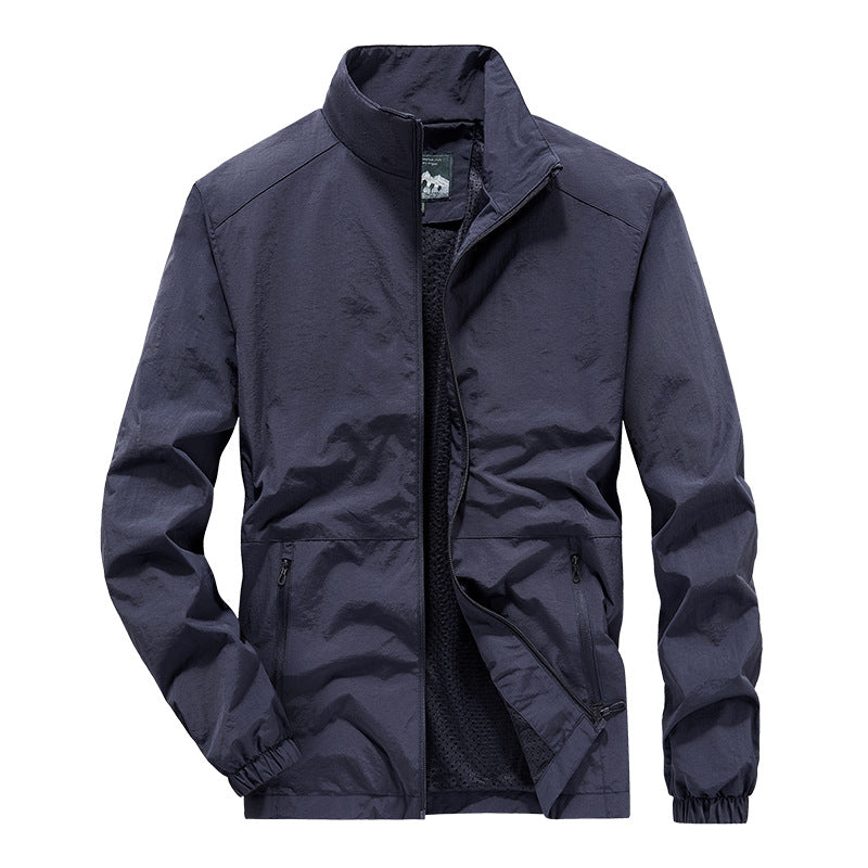 Men's lightweight transitional jacket with high protective collar and breathable inner lining Lisslune