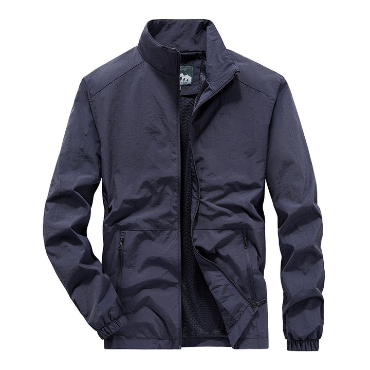 Men's lightweight transitional jacket with high protective collar and breathable inner lining Lisslune