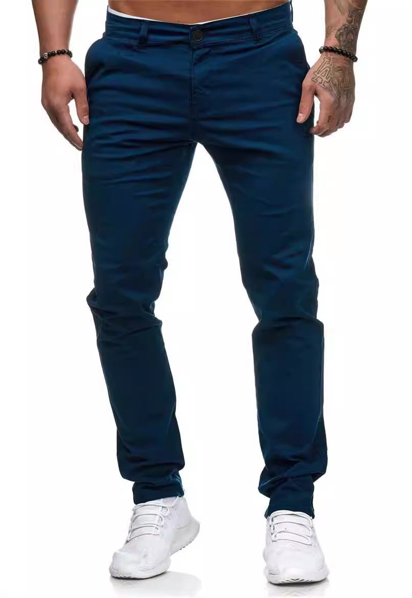 Men's Tailored Slim-Fit Chino Pants Lisslune