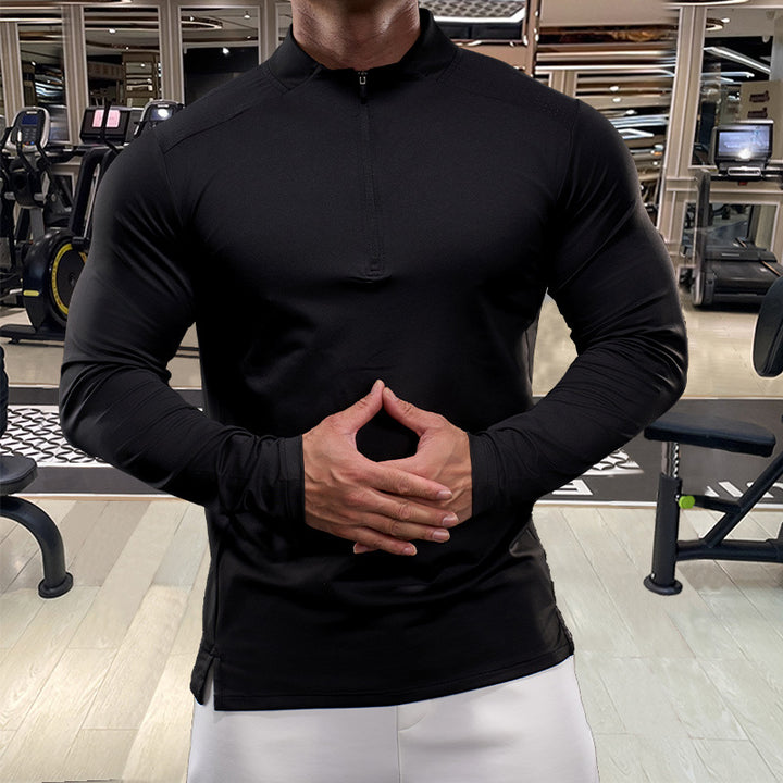 Men's Functional Thermal Long Sleeve Shirt with Zipper Lisslune