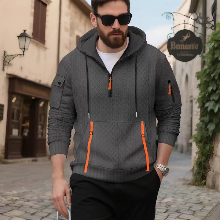 Men's sporty hoodie with innovative structure design Lisslune