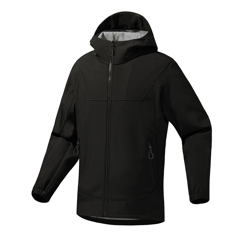 Men's Breathable Softshell Jacket with Adjustable Hood System Lisslune