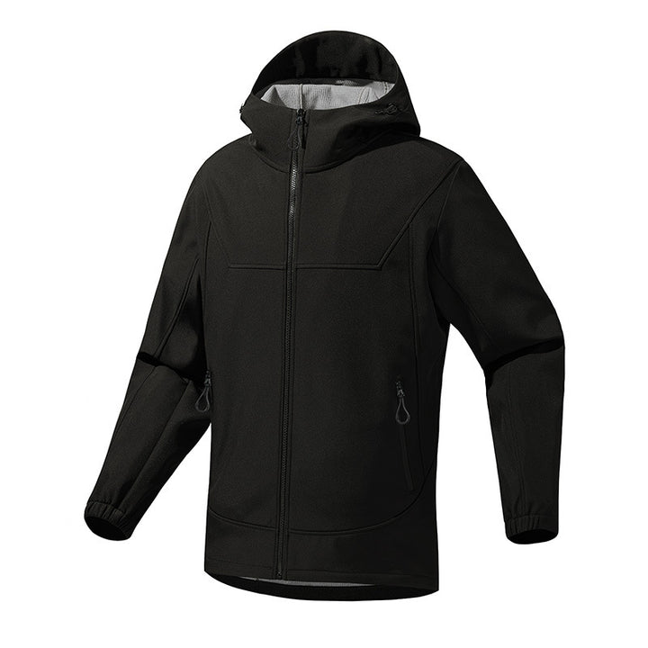 Men's Breathable Softshell Jacket with Adjustable Hood System Lisslune