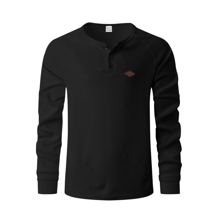 Men's Long Sleeve Shirt with Button Placket and Structure Lisslune