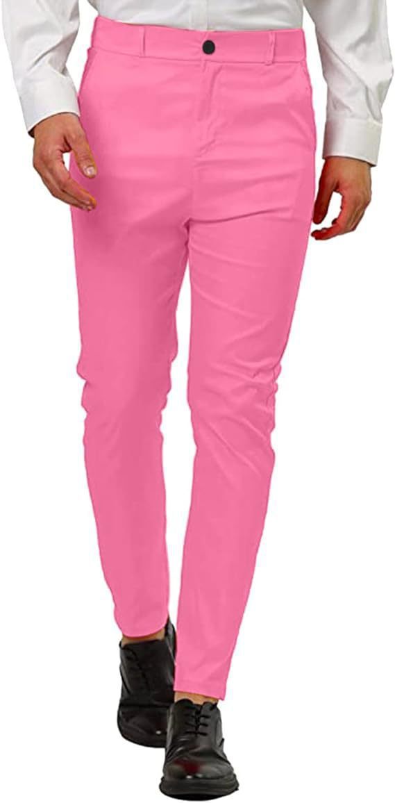 Men's Fashion Slim-Fit Chino Pants with Elastic Waistband and Innovative Design Lisslune