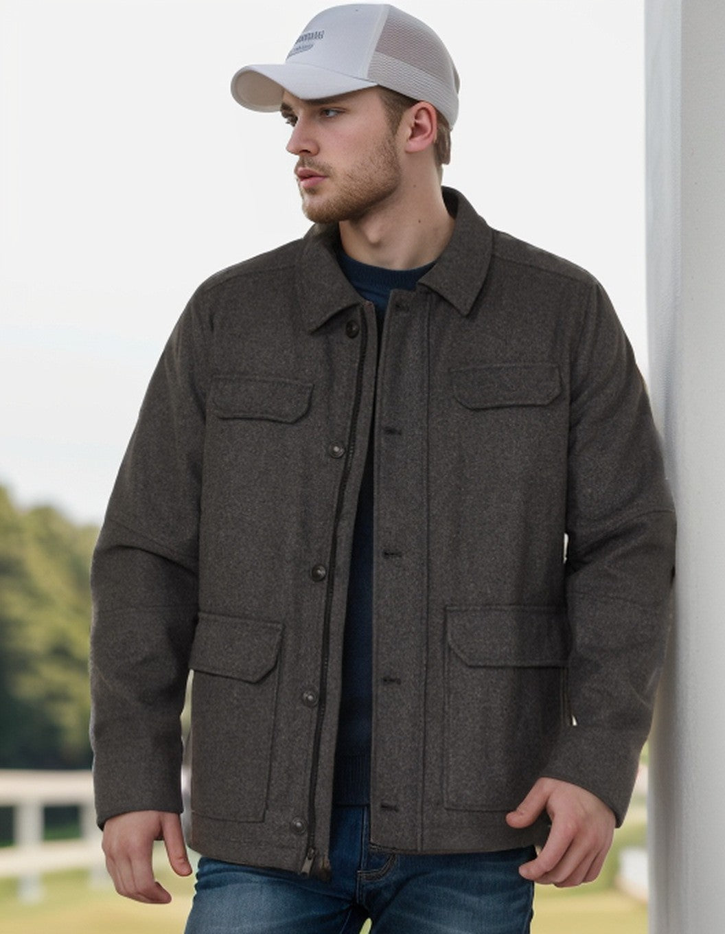 Men's multifunctional utility jacket with large pockets Lisslune