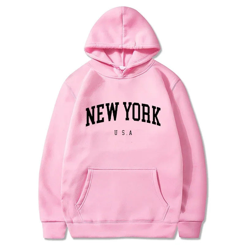 Women's hoodie with fashionable New York print and comfortable fit Lisslune