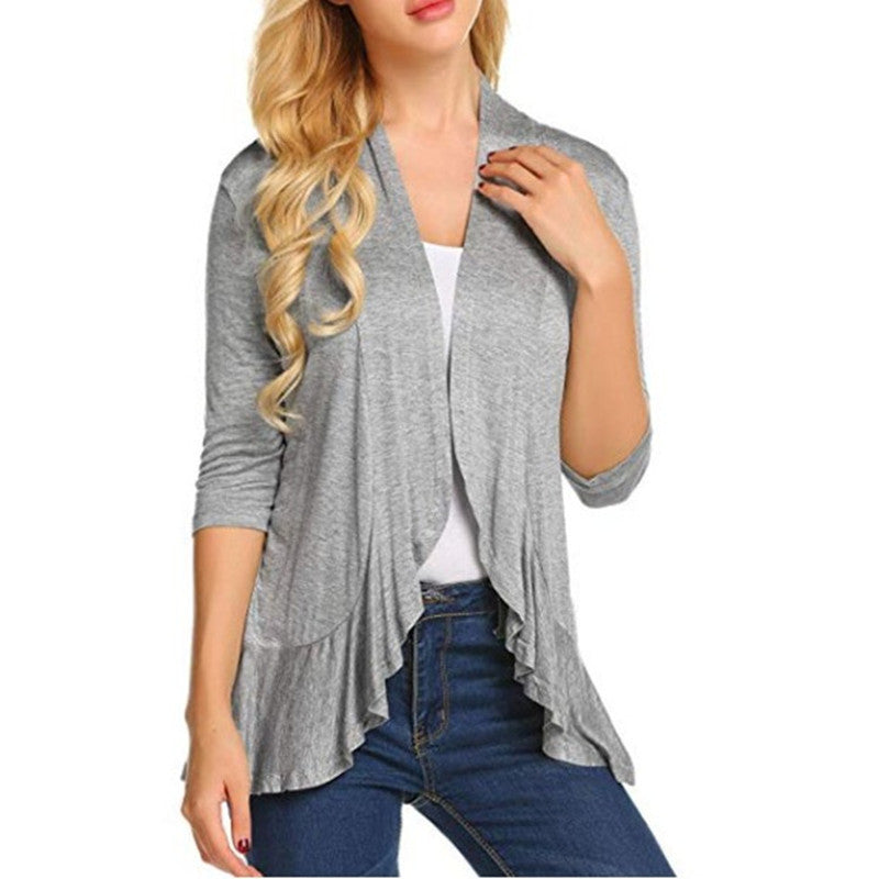Women's Fashionable Cardigan with Asymmetrical Cut and Flattering Details Lisslune