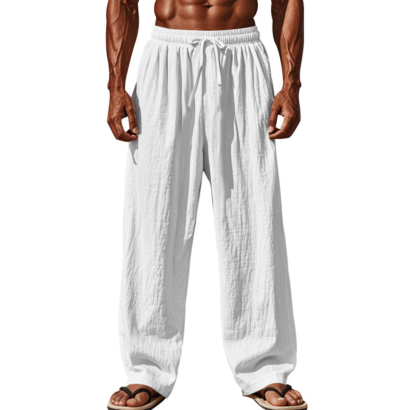 Men's airy summer cargo pants with elastic waistband and practical side pockets Lisslune