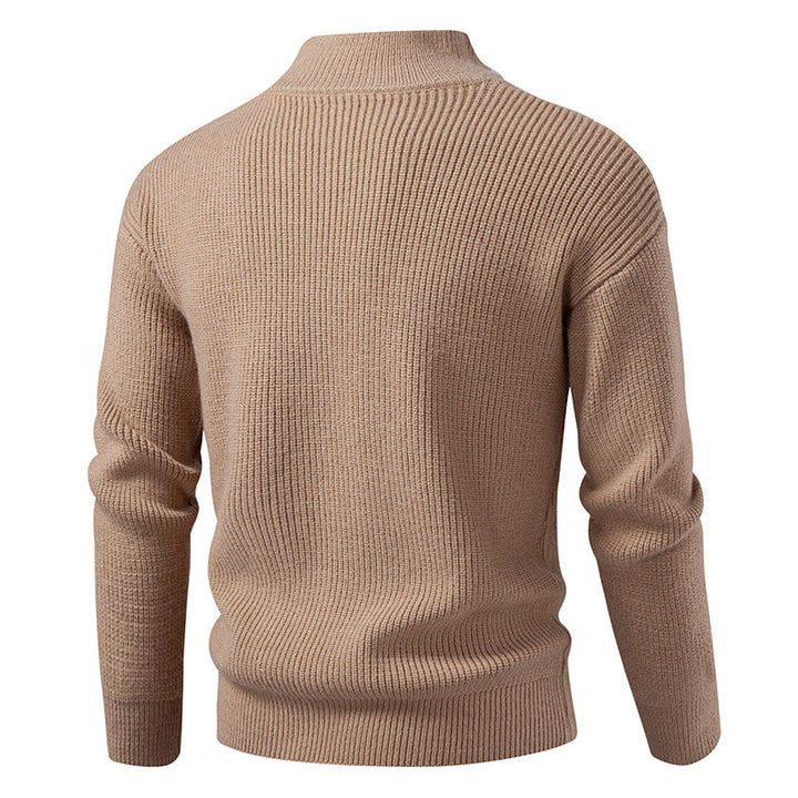 Men's cardigan with stand-up collar and zipper Lisslune