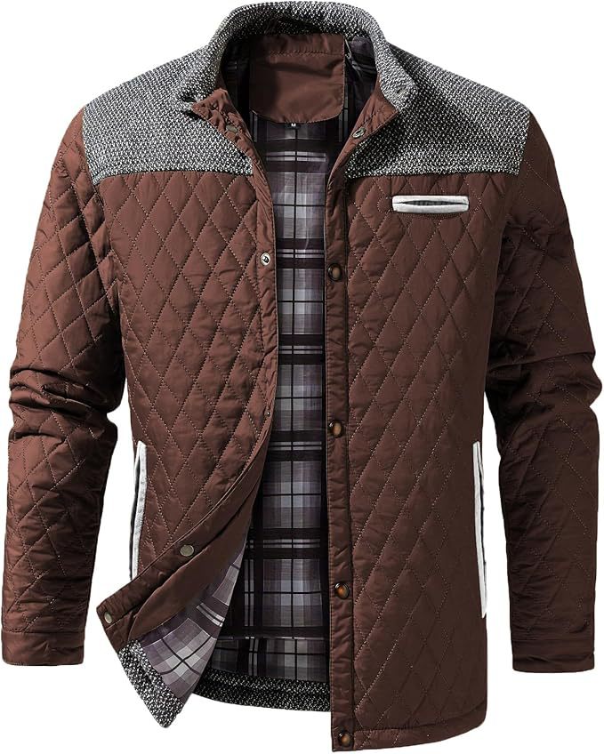 Men's Quilted Transitional Jacket with Fashionable Collar Lisslune