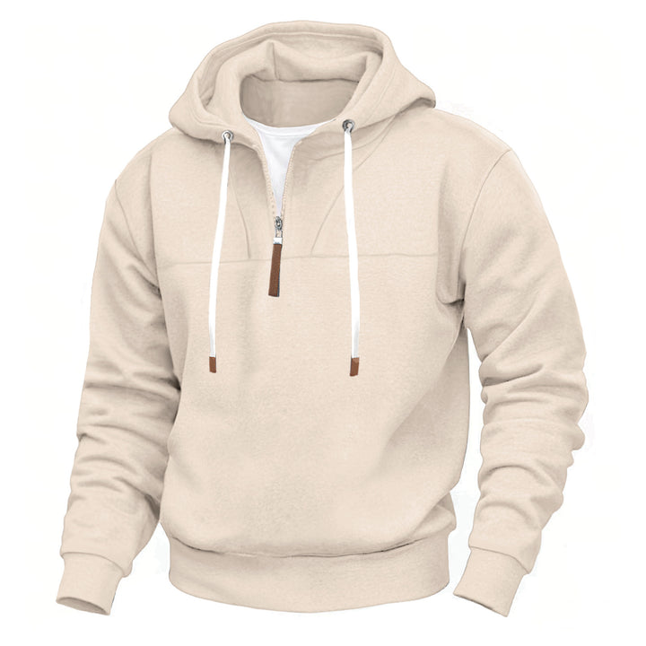 Men's sporty hoodie with half zipper and robust contrast details Lisslune