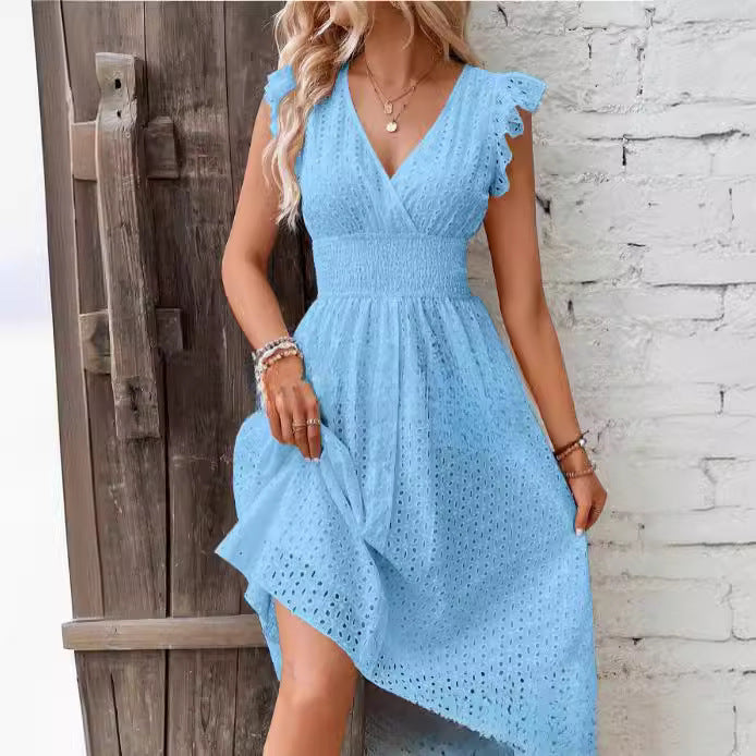 Women’s summer dress with elegant lace sleeves Lisslune