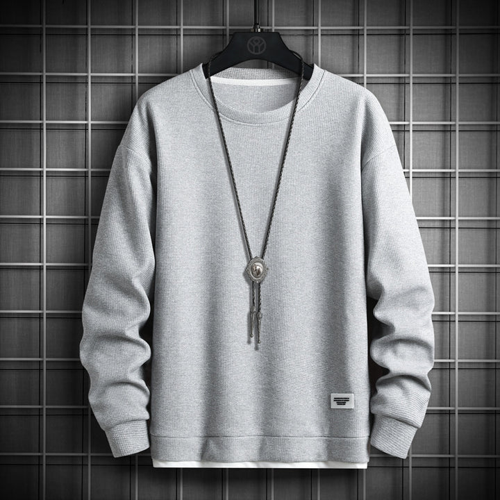Men's Casual Sweatshirt with Textured Fabric and Modern Cut Lisslune