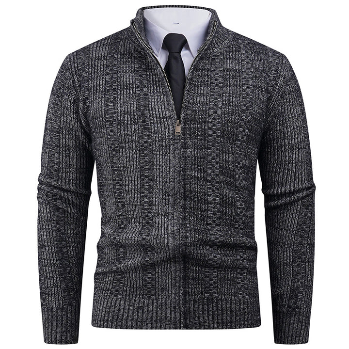 Men's cardigan with modern zipper and cable pattern Lisslune