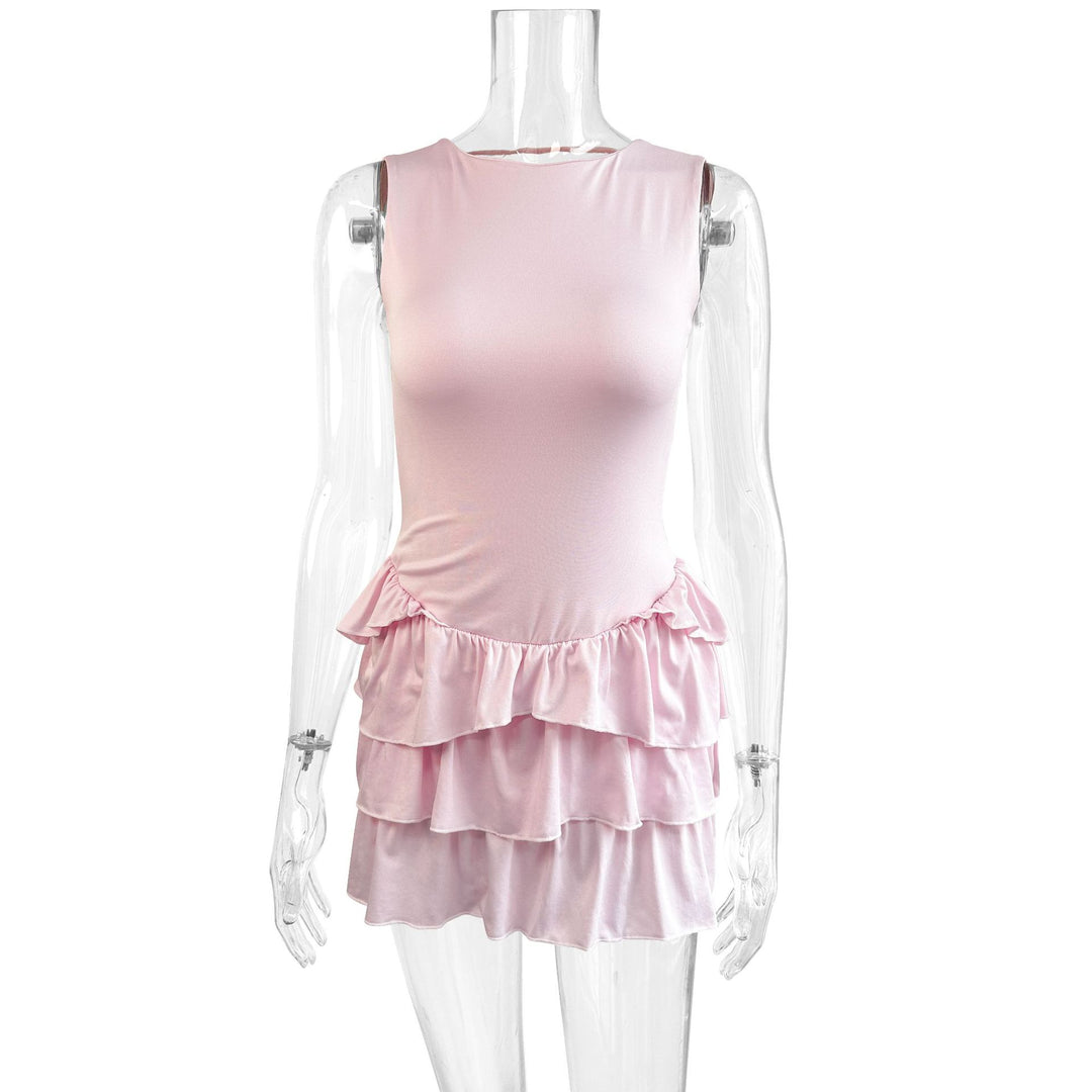 Damen Sommerliches Rüschenkleid mit figurbetontem Oberteil und schwingendem Saum Lisslune