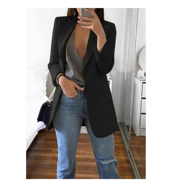 Damen eleganter Blazer mit tailliertem Schnitt und praktischen Taschen Lisslune