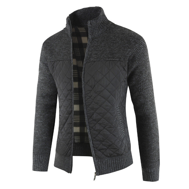 Men's quilted jacket with knit details Lisslune