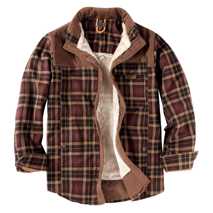 Men's padded check shirt jacket in a casual style with practical pockets Lisslune