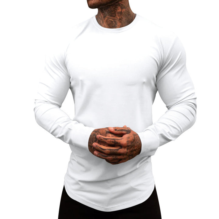Men's long sleeve shirt made of soft cotton blend with modern cut and round neck Lisslune
