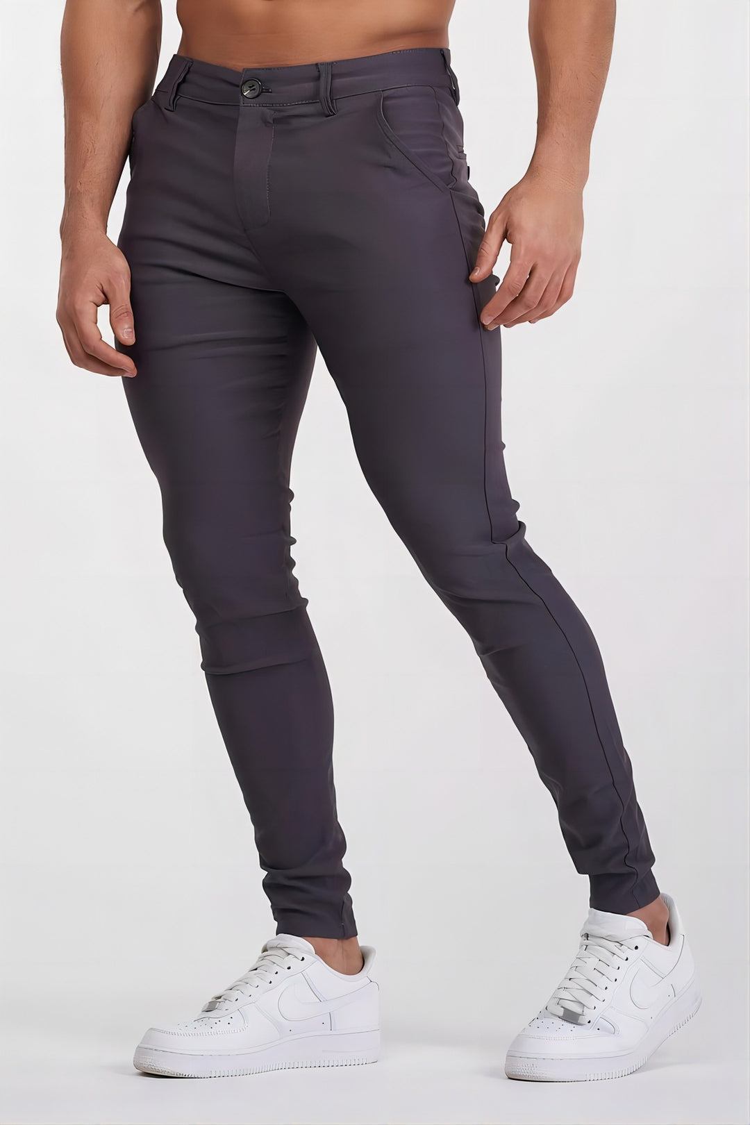 Men's Slim-Fit Chino Pants with Stretch Content Lisslune