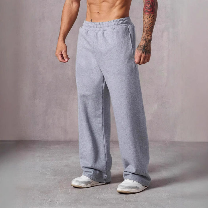 Men's relaxed leisure pants with wide cut and elastic waistband Lisslune
