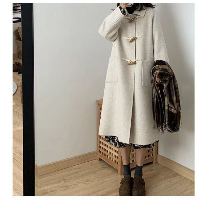 Women's Duffle Coat with Practical Pockets and Decorative Wooden Toggle Buttons Lisslune