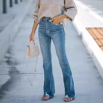 Damen zeitlose Jeans im modernen Schnitt mit cropped Bein Lisslune