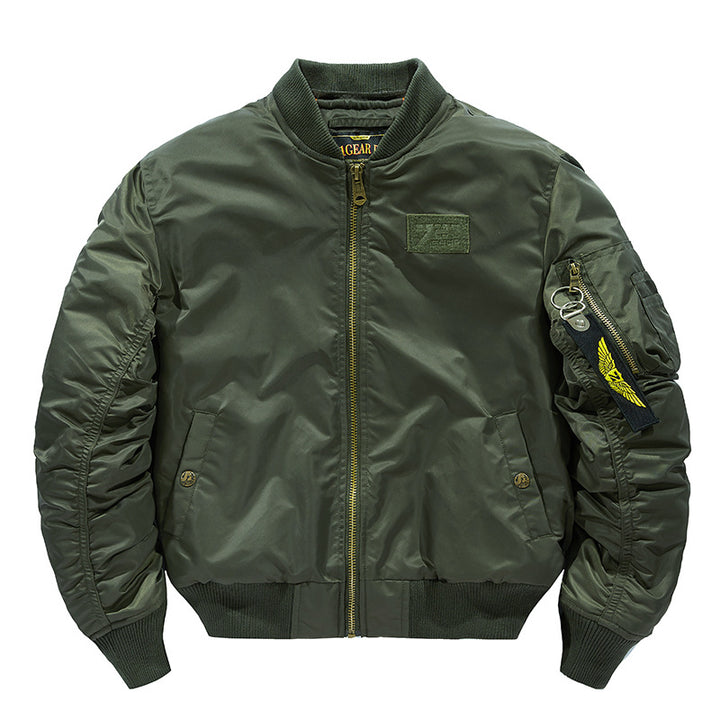 Men's Bomber Jacket with Removable Hood and Practical Pockets Lisslune