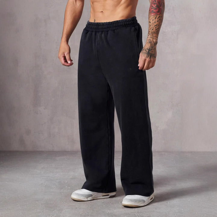 Men's relaxed leisure pants with wide cut and elastic waistband Lisslune