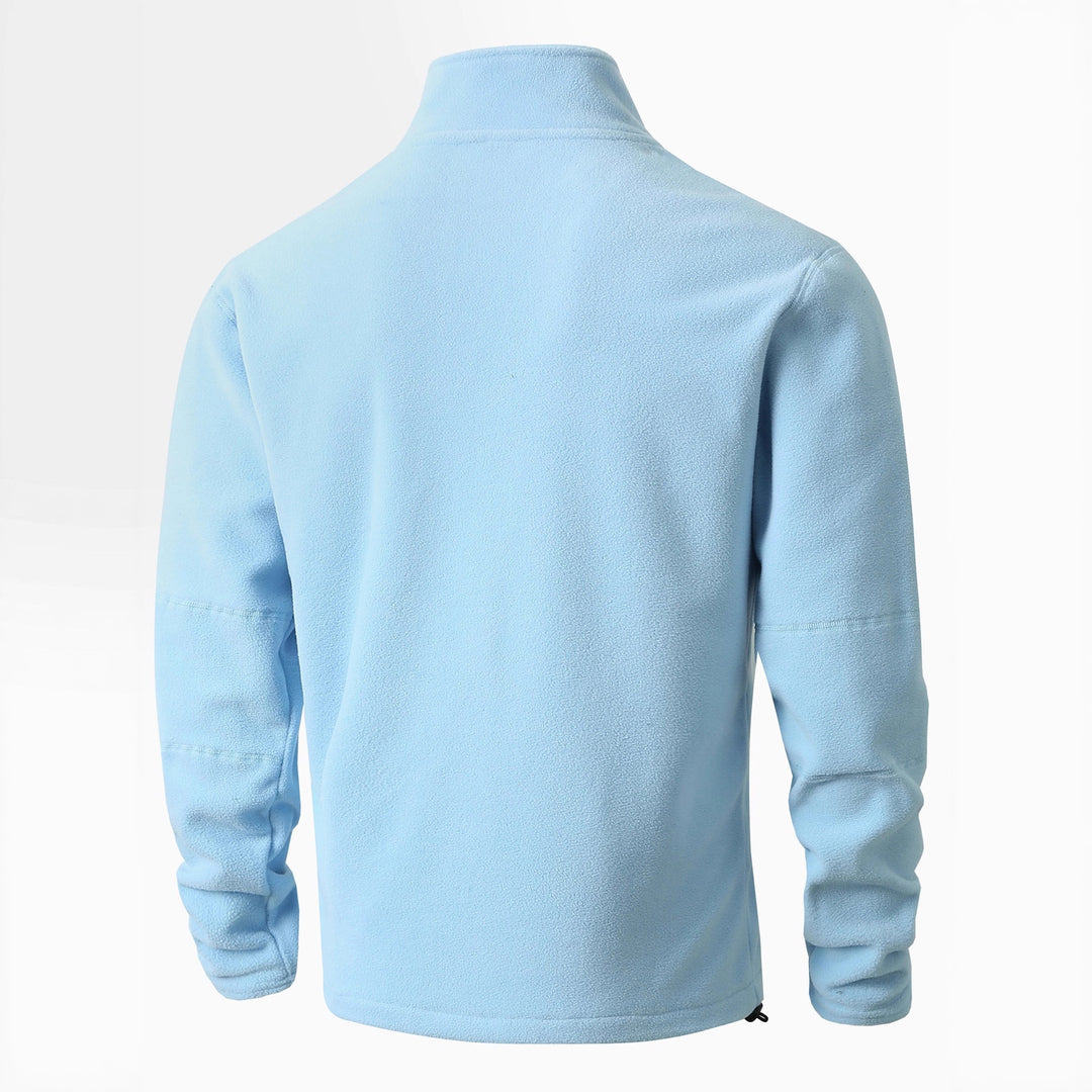 Men's fleece pullover with practical zipper elements and high collar Lisslune
