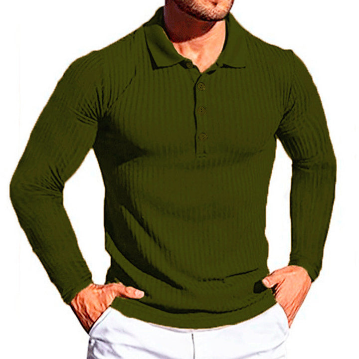 Men's elegant long-sleeved polo shirt in structured design Lisslune