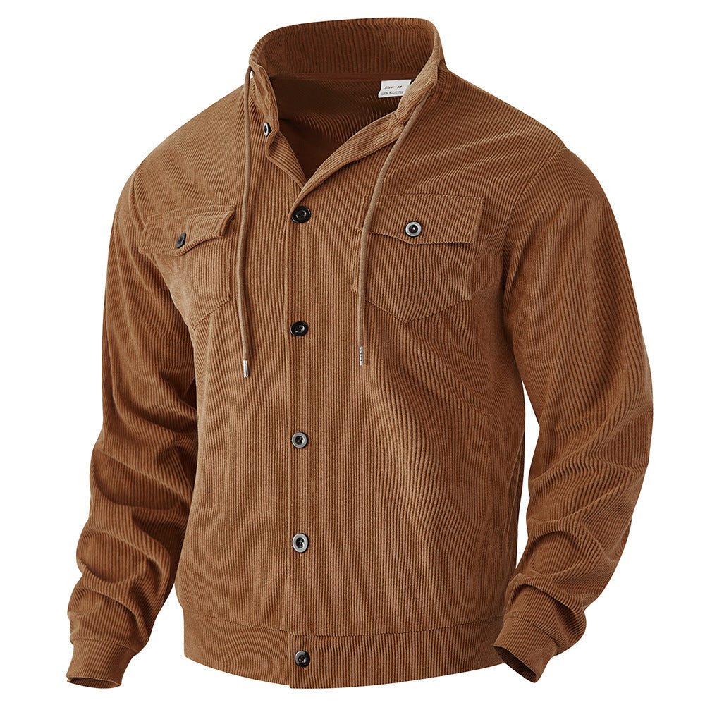 Men's casual shirt jacket with practical pockets and asymmetric collar Lisslune