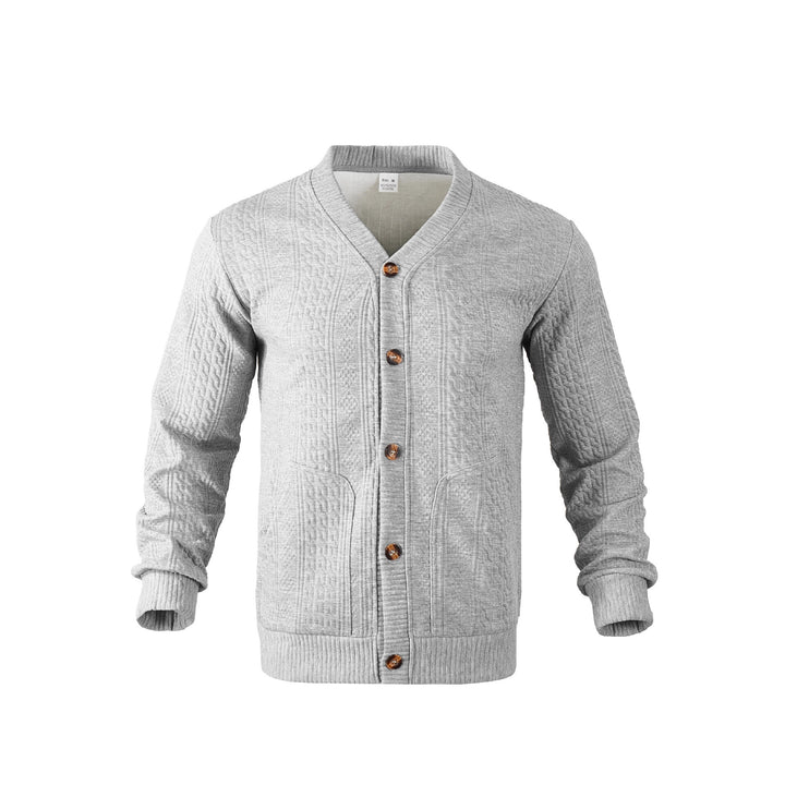 Men's cardigan with creative cable pattern Lisslune
