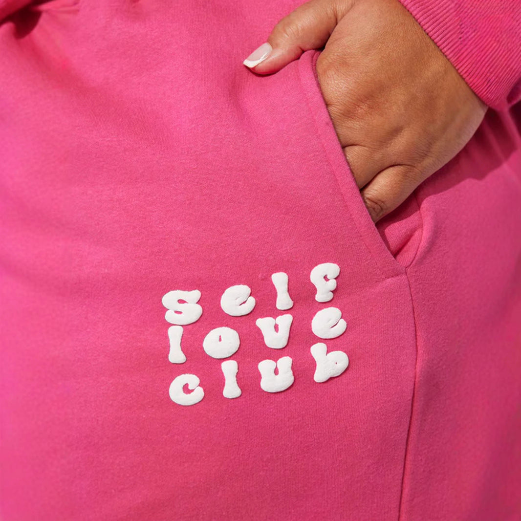 Women's wide jogging pants with elastic waistband and eye-catching lettering Lisslune