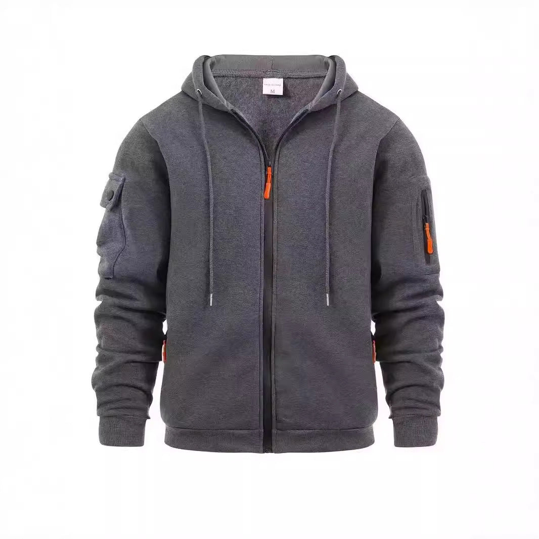 Men's functional hoodie jacket with practical zip pockets Lisslune