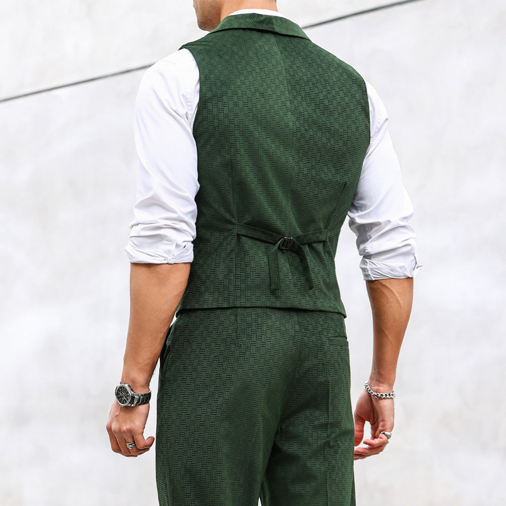 Men's elegant suit vest with textured design Lisslune