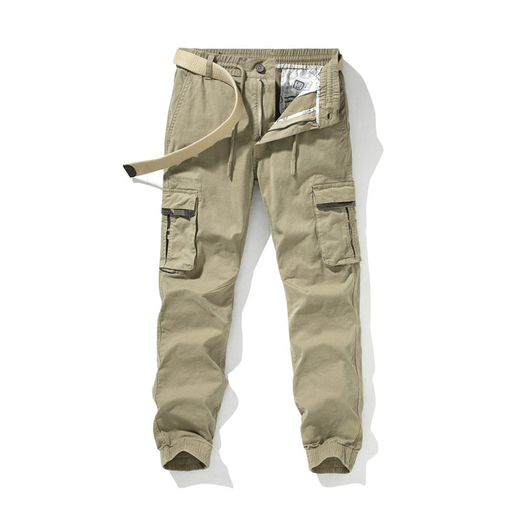 Men's Cargo Pants with Elastic Waistband and Multiple Pockets Lisslune