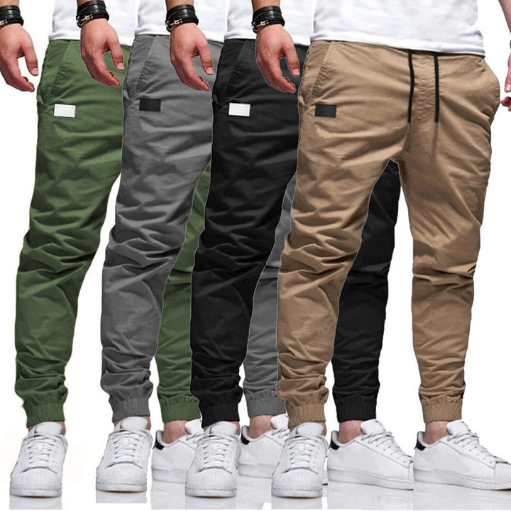 Men's Casual Cargo Pants with Elastic Waistband Lisslune