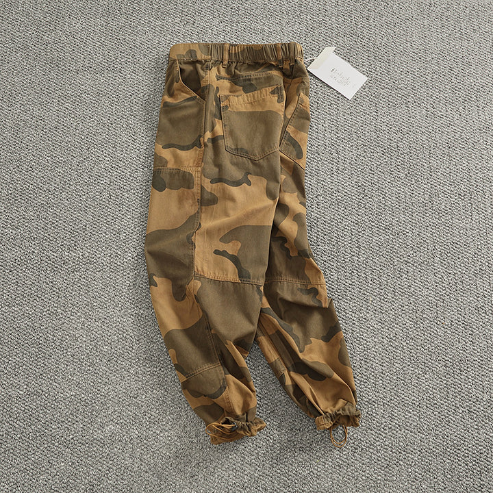 Men's cargo pants in stylish camouflage design with elastic waistband and practical pockets Lisslune