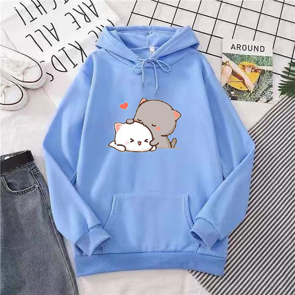 Women's hoodie with playful cat motif and comfortable fit Lisslune