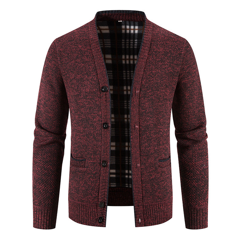 Men's fine cardigan with unique diamond pattern Lisslune