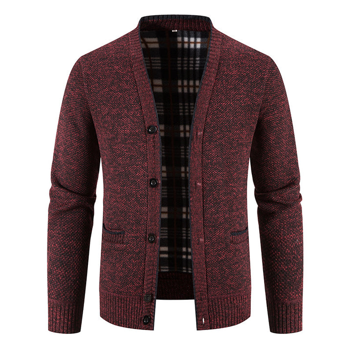 Men's fine cardigan with unique diamond pattern Lisslune