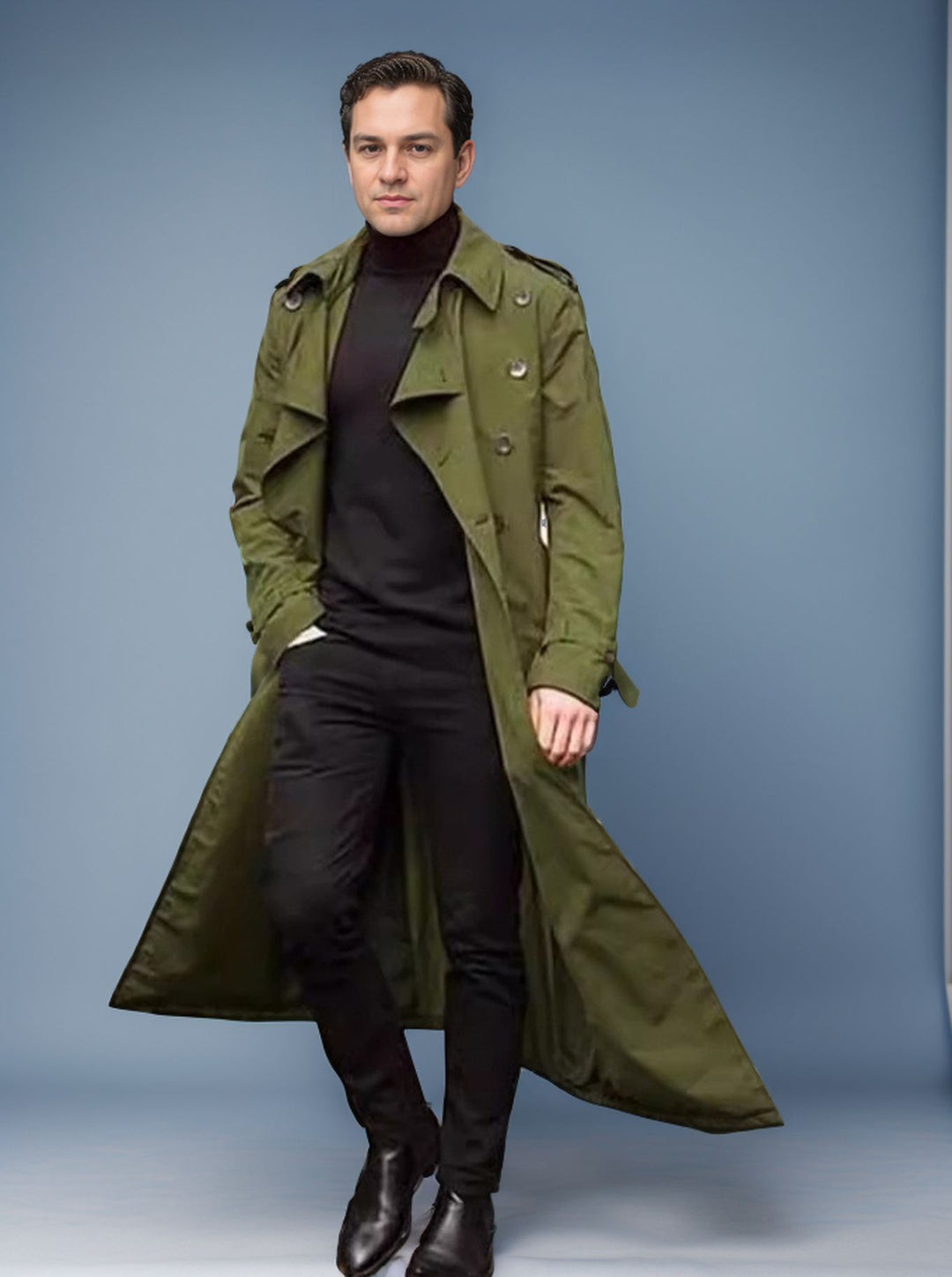 Men's Elegant Long Trench Coat Skorter