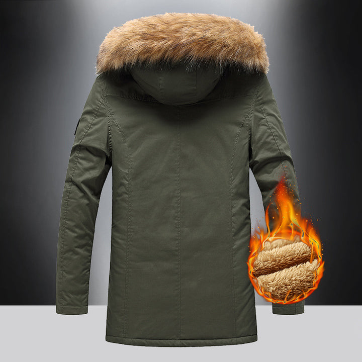 Men's Winter Parka with Warm Fleece Lining and Detachable Hood Lisslune