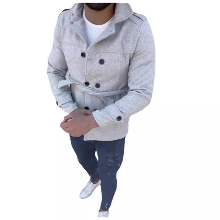 Men's stylish trench coat with double button row and adjustable belt Lisslune