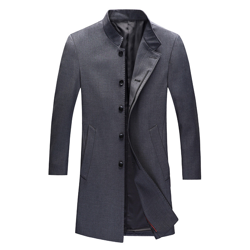 Men's Stylish Coat with Modern Buttons and High Collar Lisslune