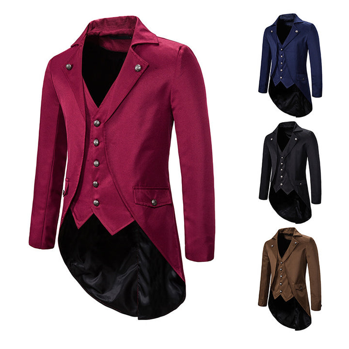 Men's elegant blazer with asymmetrical cut and floral design Lisslune